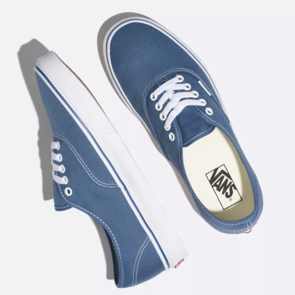 Never worn VANS Old Skool 751505 Low Canvas Skate Shoes Blue Mens 5.5 Womens 7 - Picture 2 of 8